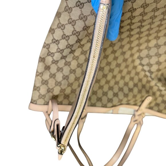 COPY - Gucci GG Canvas leather-Trimmed Tote-neutrals, handbag - Picture 7 of 11